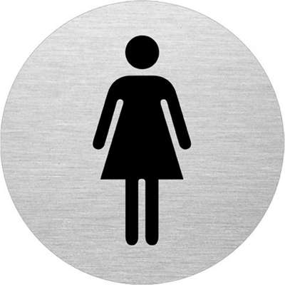 Skilt Dametoilet Ø:75mm aluminium