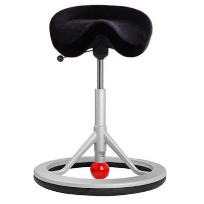 Kontorstol Back App 2.0  Alcantara sort,sølv stel/rød kugle