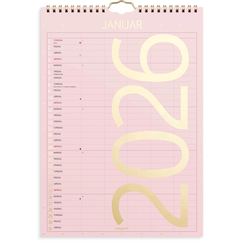 Familiekalender Color lille 2026