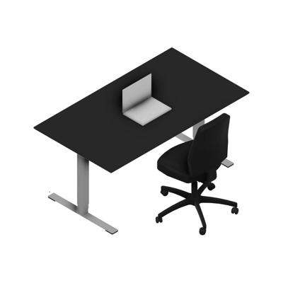 Hæve-sænke bord Dencon 12874 1600x900 alu stel sort lam. pl