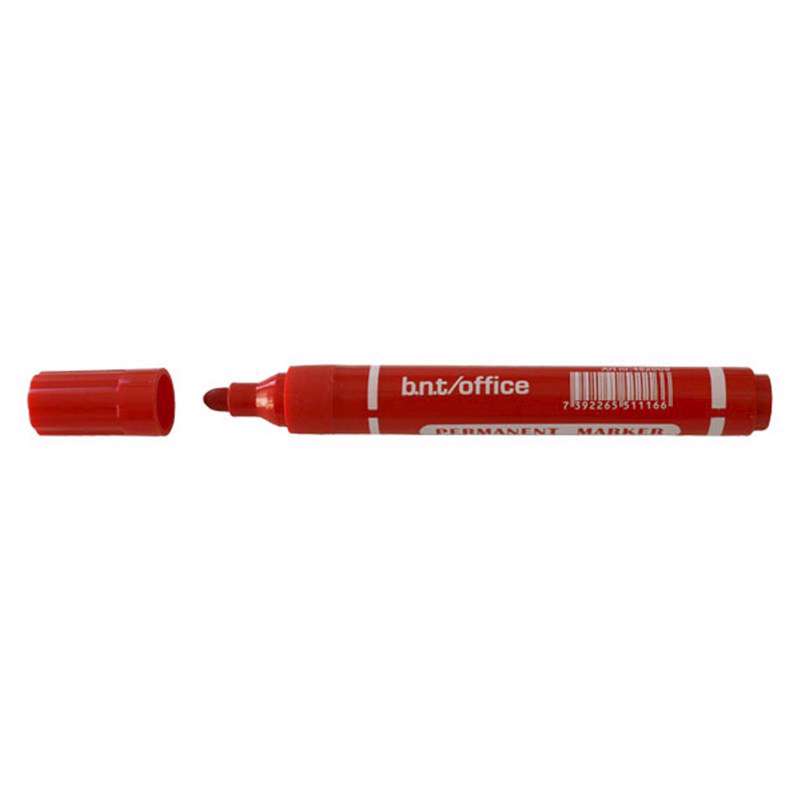 Marker BNT permanent rød rund spids 2-3mm