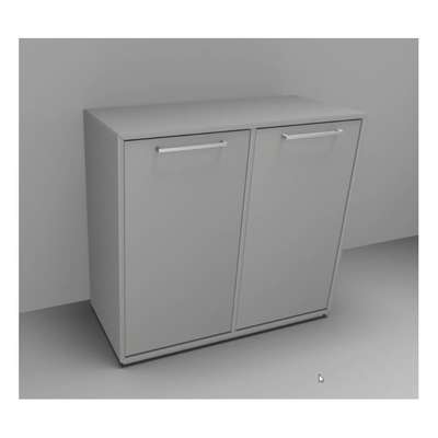 Reol Dencon m/låger 2221 800x350x750 lys grå DPL m/ml.side