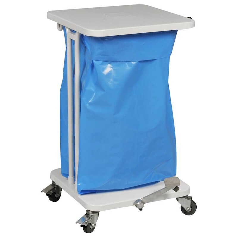 Affaldsstativ 40L med pedal og soft close låg hvid