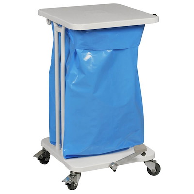 Affaldsstativ 40L med pedal og soft close låg hvid