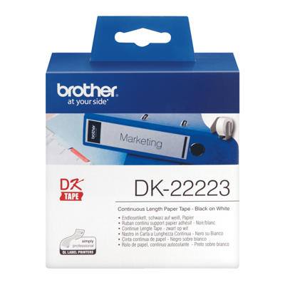 Label Brother hvid DK22223 30,48mx50mm papirtape