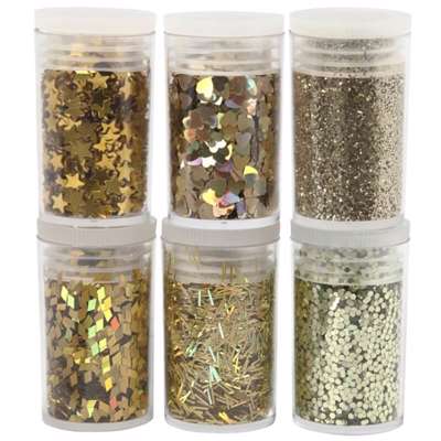 Glitter og Pailetter Creas guld 6x5g