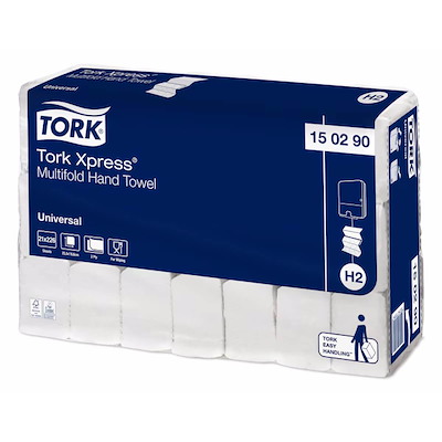 Papirhåndklæder Tork Xpress H2 Multifold 2-lags 150290