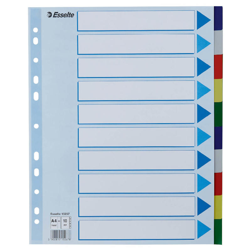 Faneblade Esselte 10-delt A4 plast Maxi(56106)15267 /10