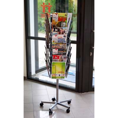 Brochureholder Twin Agenda A4 32 fag t/gulv Ø510xH1475mm