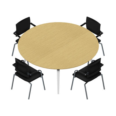 Konferencebord Dencon XL 1909 Ø180 HPL eg/hvid