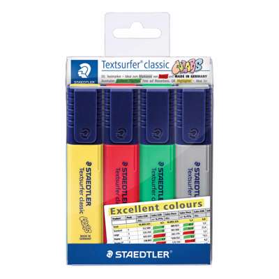 Tekstmarker STAEDTLER 364 Classic 4 ass. Textsurfer /4