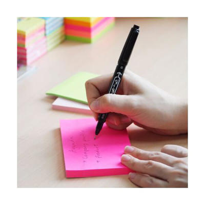 Notes Stick'N 75x75mm 100 blade neon orange/12 blk.