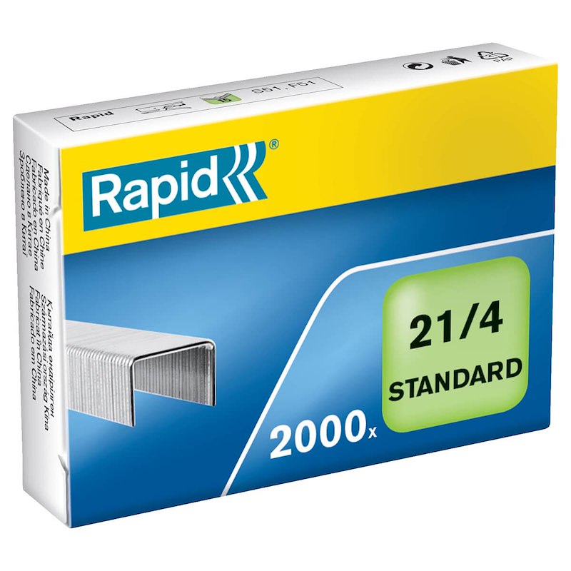 Hæfteklamme Rapid 21/4 galvaniserede 2000stk/pak