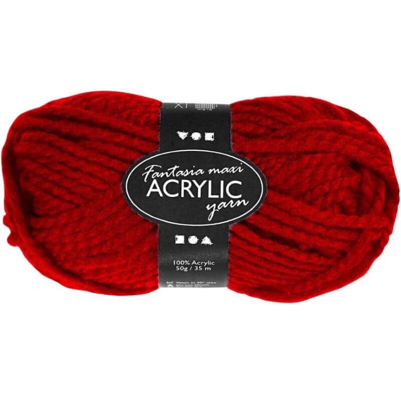 Akrylgarn Fantasia Creas 35m 50g rød Maxi