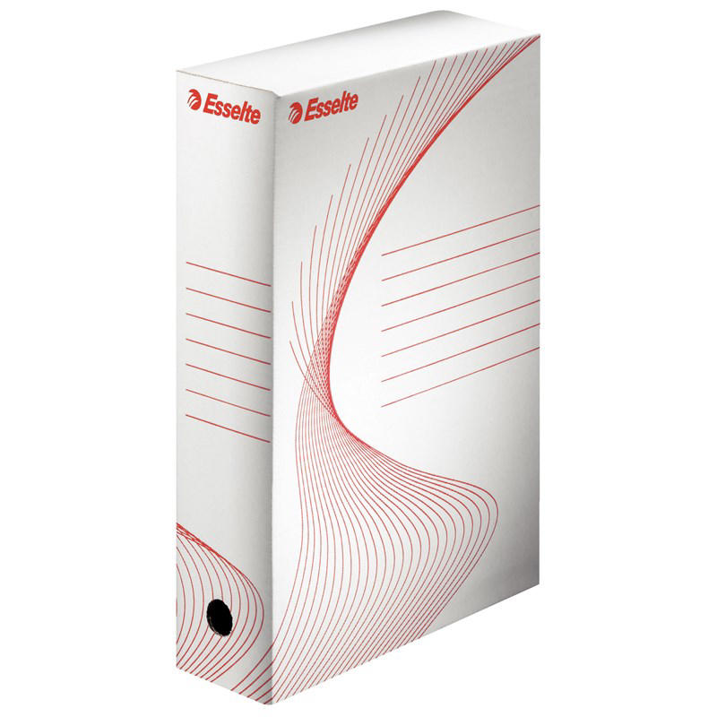 Arkivæske Esselte hvid 100 mm karton