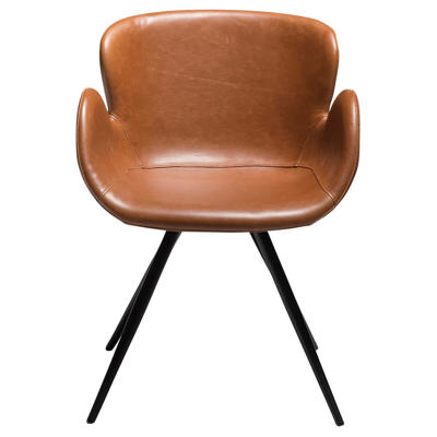 Stol Gaia Vintage lysbrun kunstlæder/sort stoleben