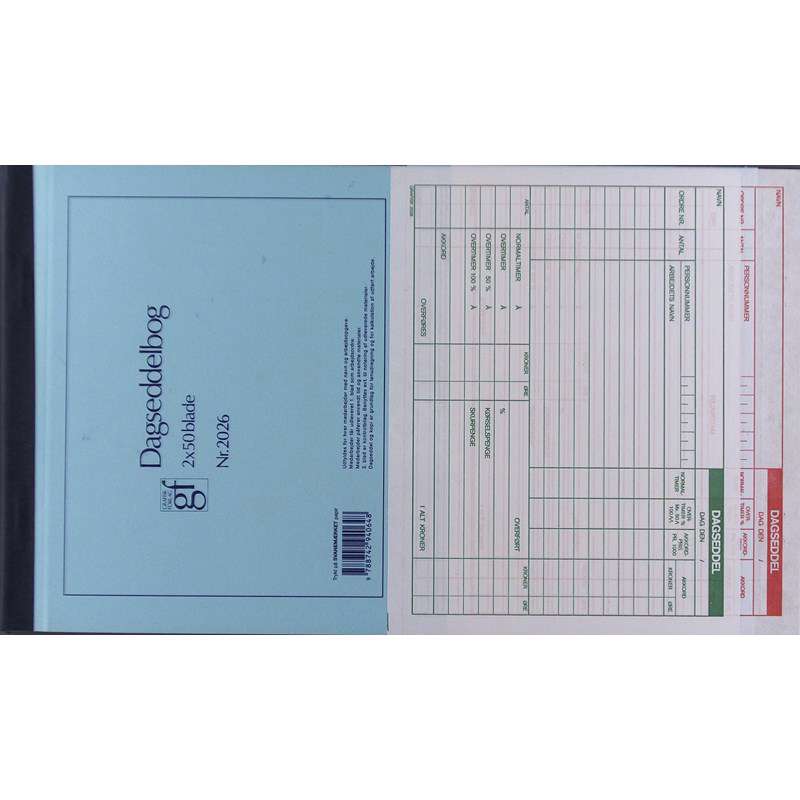 Dagseddelblok 2026 197x148 mm m/kopi 50 bl