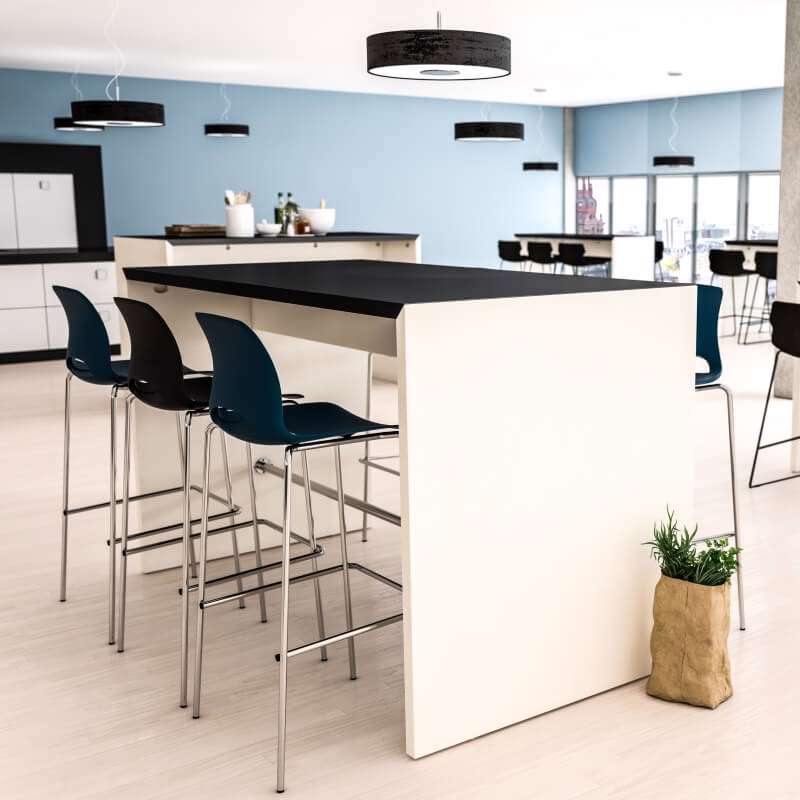 Højbord/Portalbord Dencon 140x80xH93 sort lin hvid lam