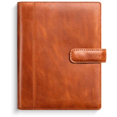 System Mini ugekalender tværformat brun skind 2026