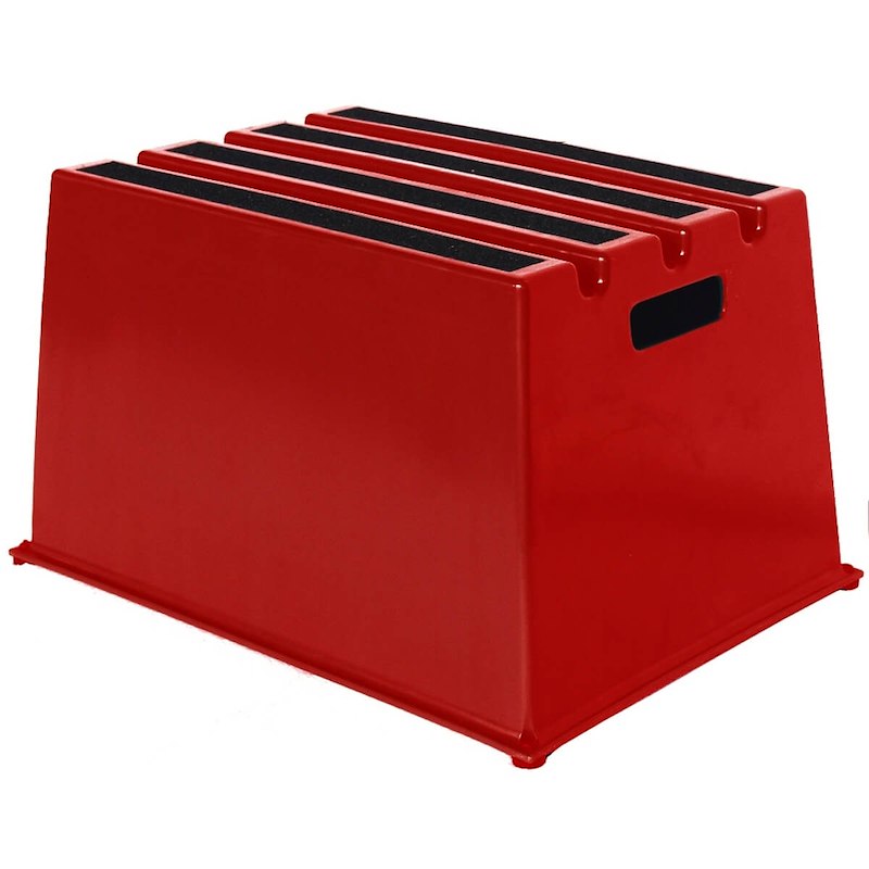 Sikkerhedstrin trappe Twin 1 trin plast 6600-4 rød