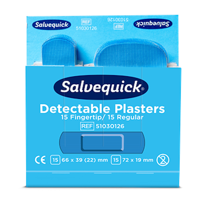 Plast fingerspids Cederroth Salvequick refill blå