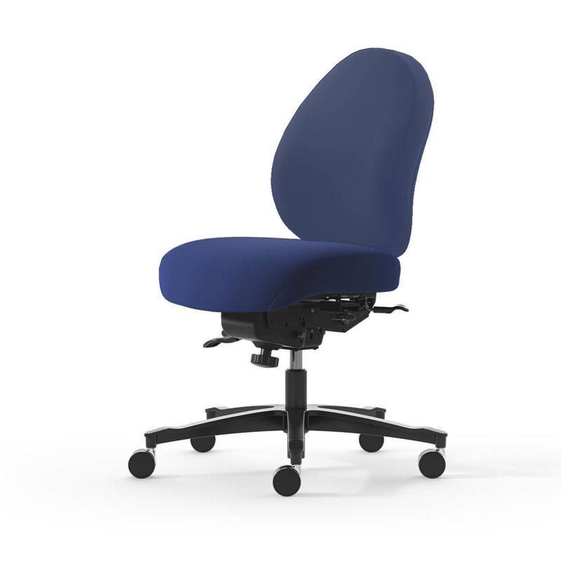 Kontorstol Malm R4 Medium Dux sæde blank kryds, blå fame