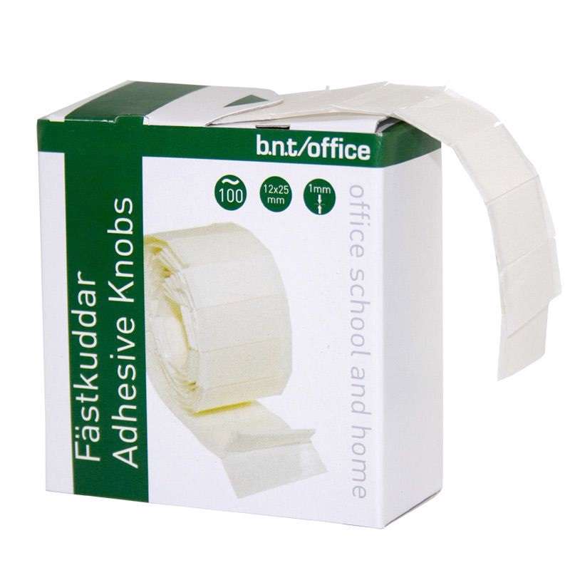 Klæbepuder BNT hvide 25x12x1mm 100stk/pk