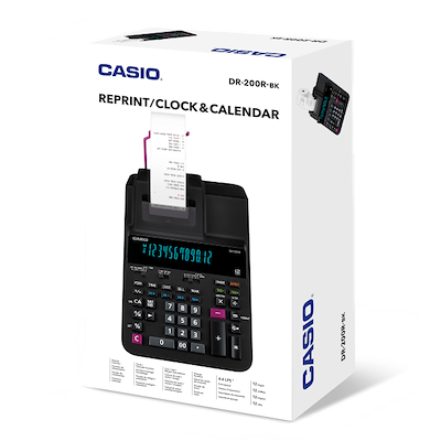 Regnemaskine med strimmel Casio DR-200R-BK