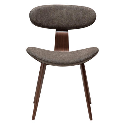 Stol Buckle Major Brown boucle stof /valnød stoleben