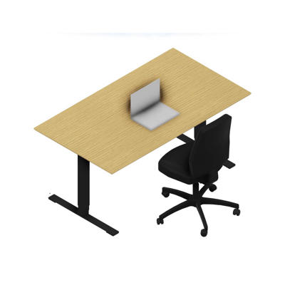 Hæve-sænkebord Dencon V2874 1600x900 sort stel eg pl