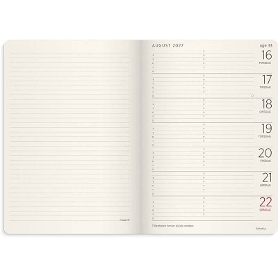 Forma Deluxe A5 ugekalender 2027 Mayland tværf. brun kunstsk