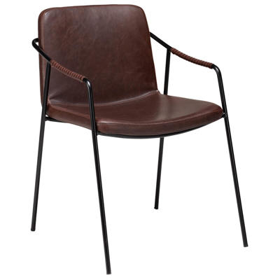 Stol Boto Vintage cocoa kunstlæder/sort stoleben