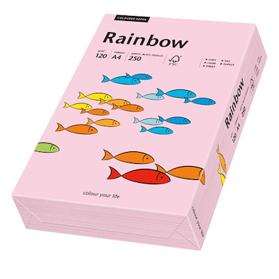 Kopipapir Rainbow A4 120g lysrød 54 250ark/pk