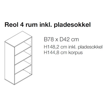 Reol Fumac Jive 4-rum pl.sokkel bøg