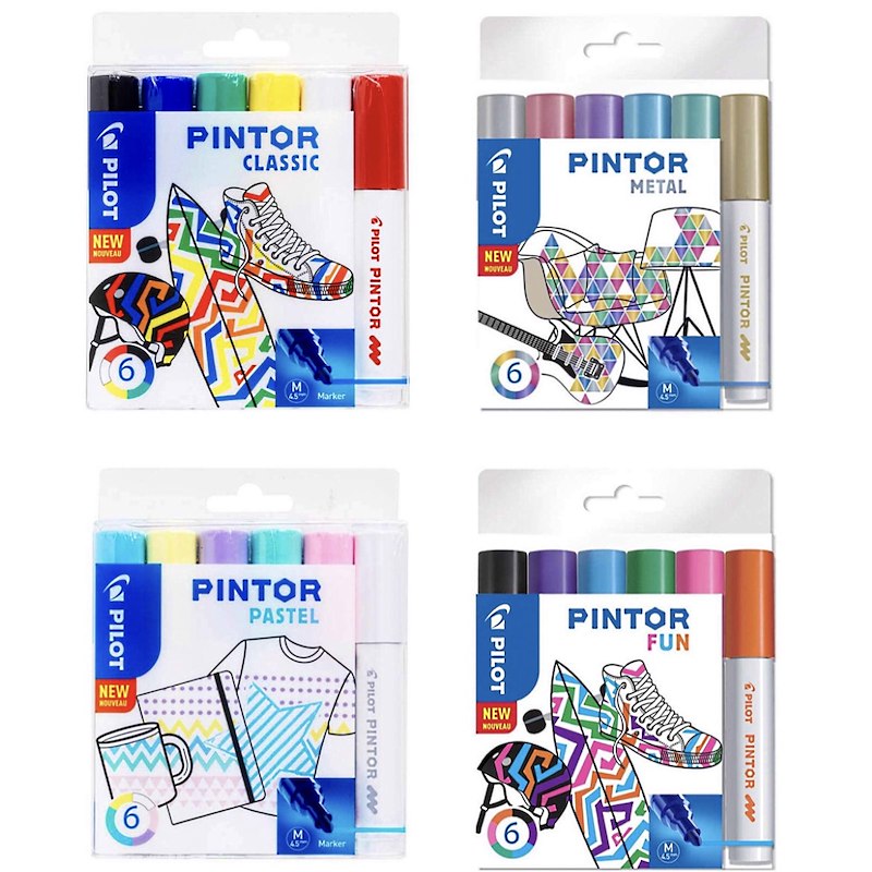 Marker Pilot Pintor Mix ass. medium 6stk/pk.