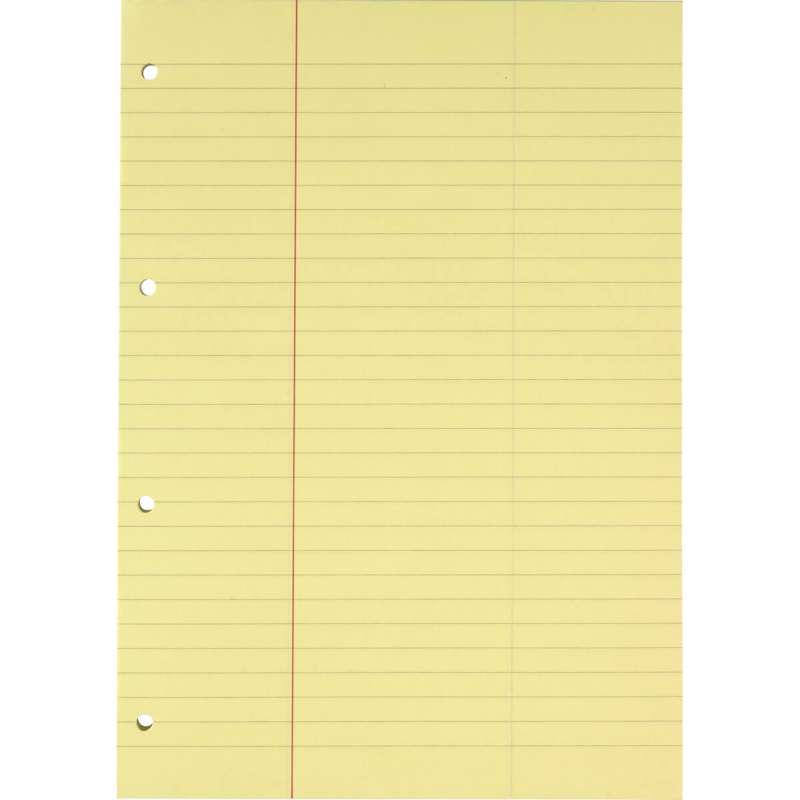 Blok A4 gul 70 g toplimet linieret m/margin 4 huller /5 stk