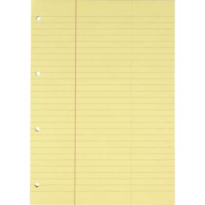 Blok A4 gul 70 g toplimet linieret m/margin 4 huller /5 stk