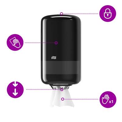 Dispenser Tork Centerfeed M1 Mini sort 558008