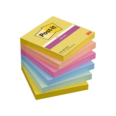 Post-it blok 654 Super Sticky 76x76 ass. Summer Sorbet 6blk/