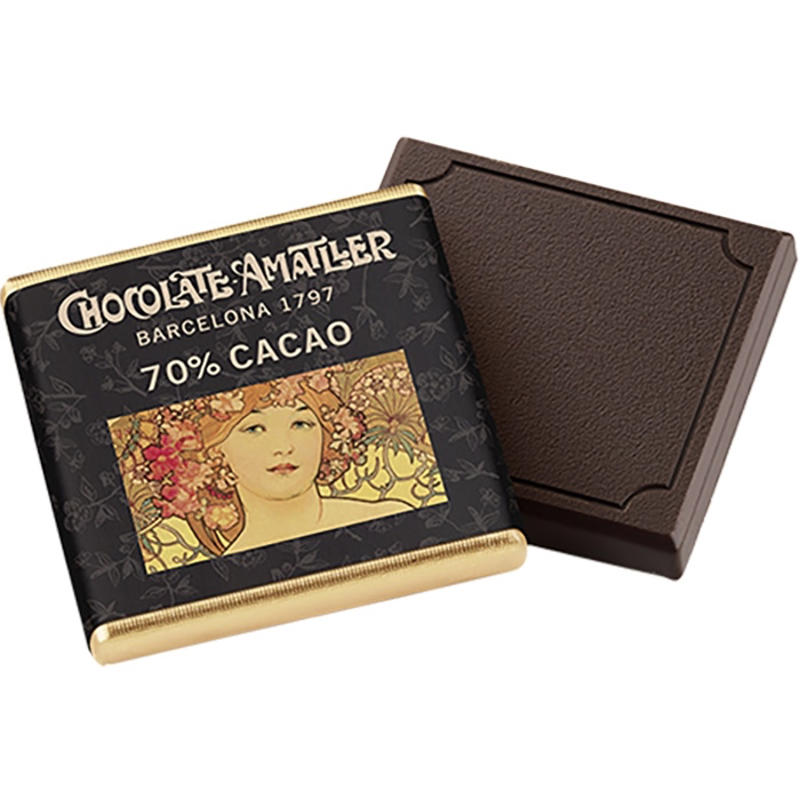 Chokolade Amatller café mørk 70% Cacao 5g /100 stk.