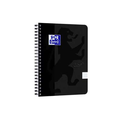 Notesbog Oxford Touch A5+ kvadreret 70ark 90g sort
