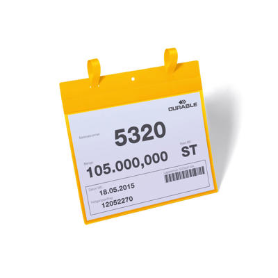 Lagerlomme m. strop A4 tvær gul pk./50