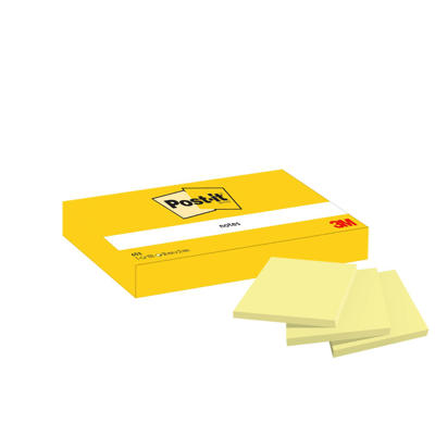 Post-it notes 653 38x51mm gul 100bl 3M 12blk/pk.