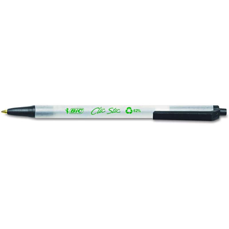 Kuglepen BIC Ecolution Clic stick, sort