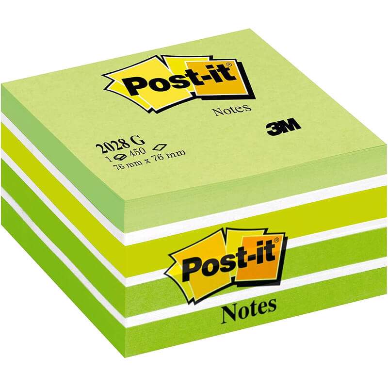 Post-it notes Kubus 76x76 pastel grøn