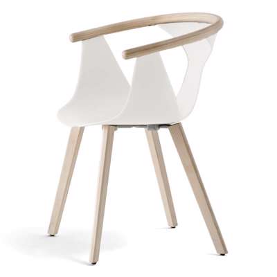 Konferencestol FOX bleget ask med hvid skal