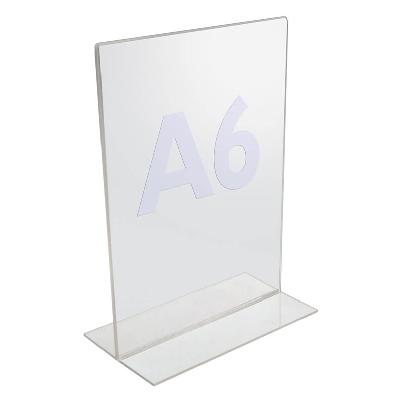 Brochuredisplay Twin A6 klar T-form t/bord