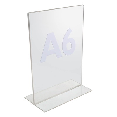 Brochuredisplay Twin A6 klar T-form t/bord