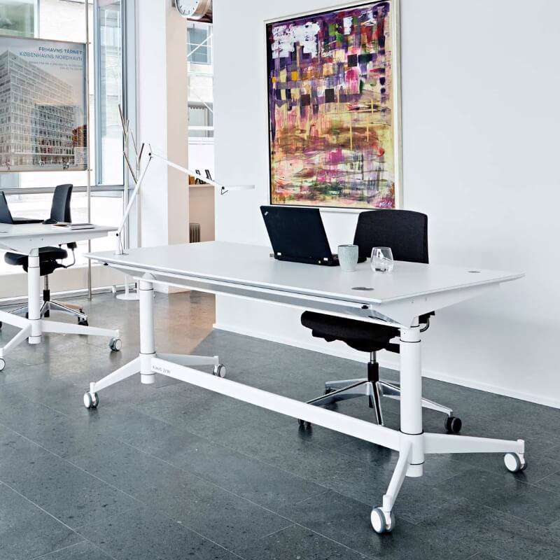 Hæve/sænke bord Rumas Zetby 200x100 lam. hvid