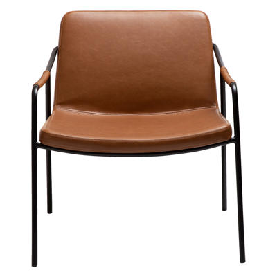 Loungestol Boto Vintage lysbrun kunstlæder/sort stoleben